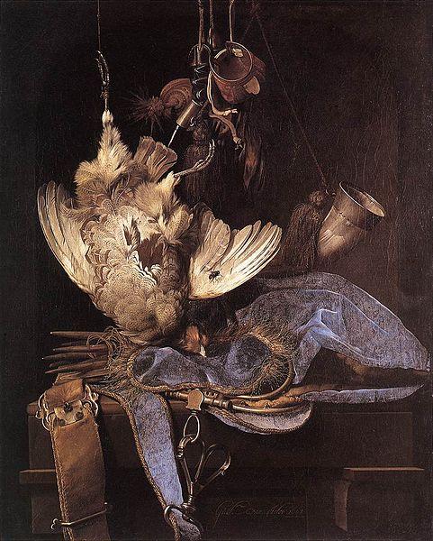 Aelst, Willem van Still Life with Hunting Equipment and Dead Birds